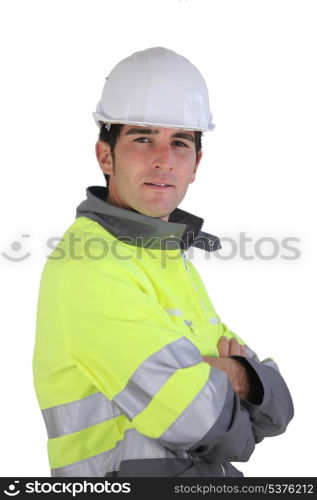 Man wearing high-visibility jacket
