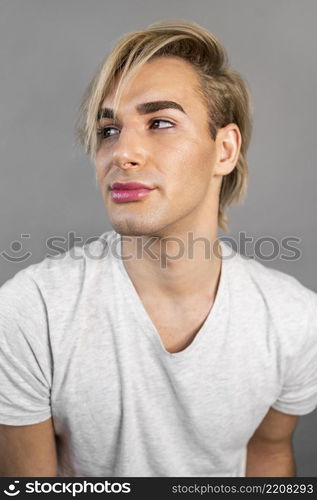 man wearing make up cosmetics