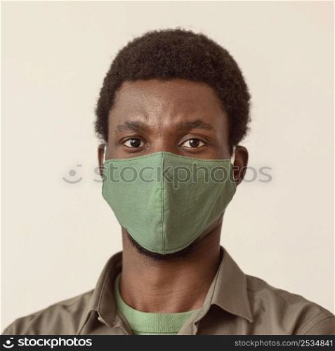 man wearing medical mask own safety