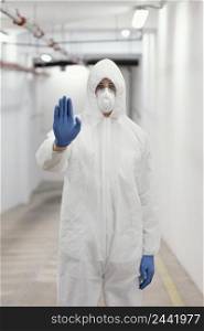 man wearing protective equipment against bio hazard 3