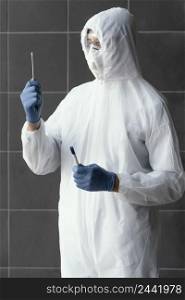 man wearing protective equipment against bio hazard 4