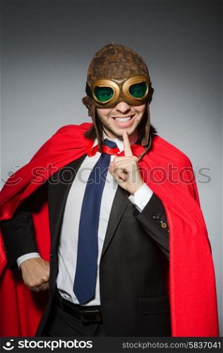 Man wearing red clothing in funny concept