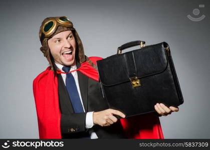 Man wearing red clothing in funny concept