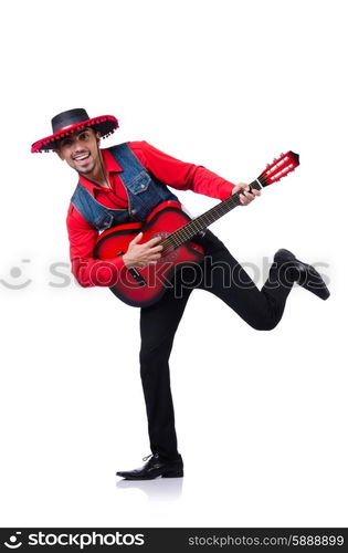 Man wearing sombrero with guitar