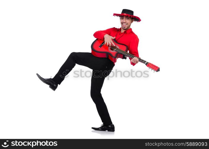 Man wearing sombrero with guitar