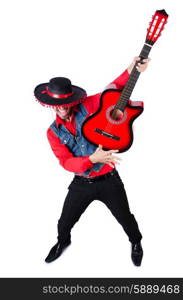 Man wearing sombrero with guitar