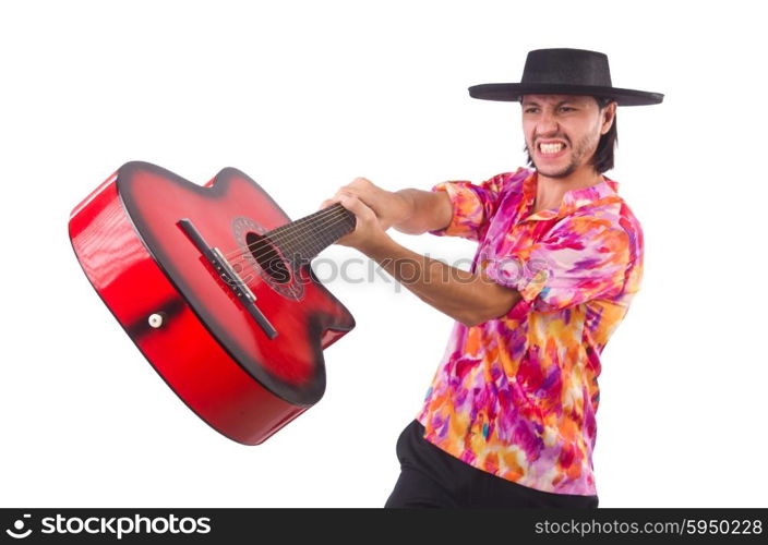 Man wearing sombrero with guitar