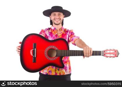 Man wearing sombrero with guitar