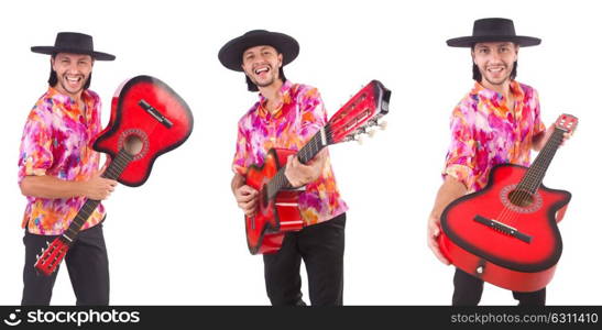 Man wearing sombrero with guitar