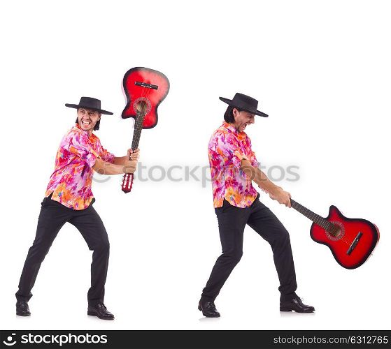 Man wearing sombrero with guitar