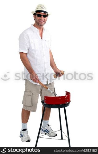 man with a barbecue