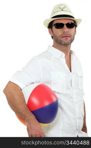 Man with a beach ball