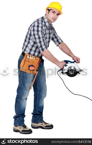 Man with a circular saw