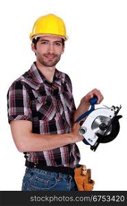 Man with a circular saw