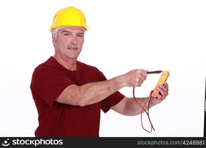Man with a multimeter