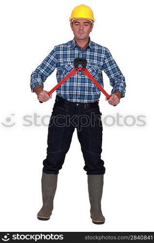 Man with a pair of boltcutters