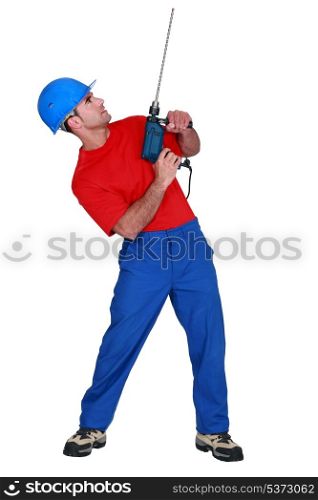 Man with a power drill