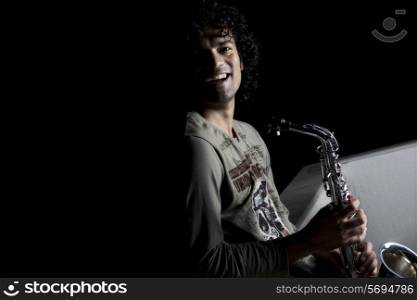 Man with a saxophone