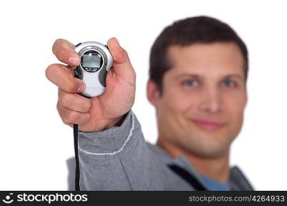 Man with a stopwatch