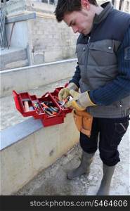 Man with a toolbox