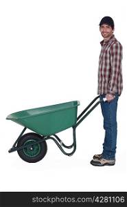 Man with a wheelbarrow