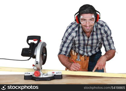 Man with band saw