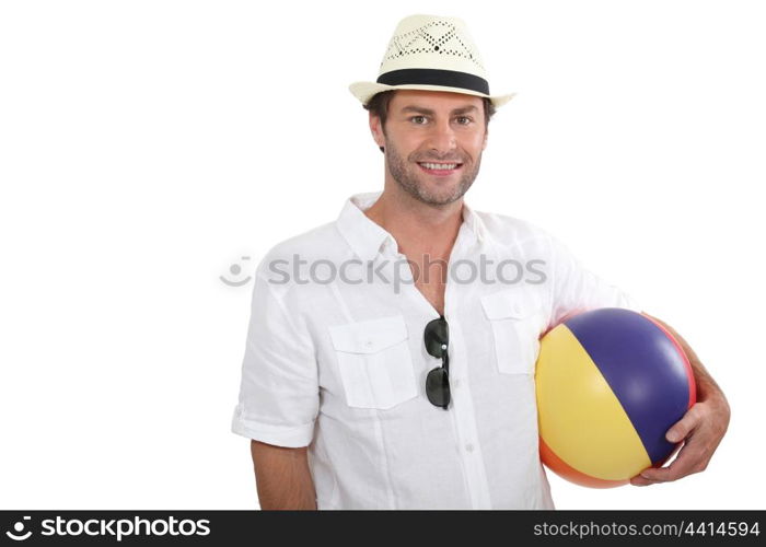 Man with beach ball