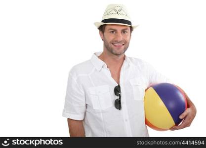 Man with beach ball