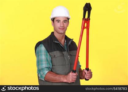 Man with boltcutters