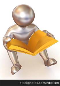 Man with book. 3d