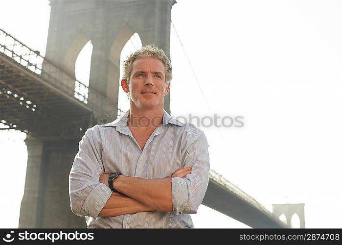 Man with Bridge in Background