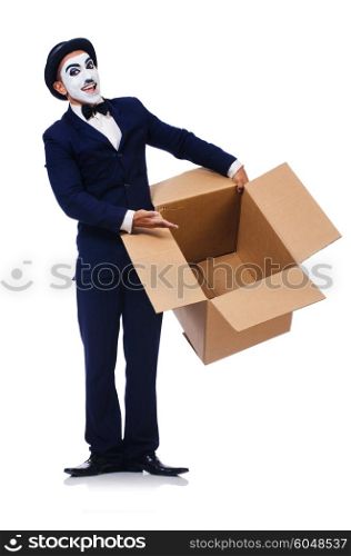 Man with cane in the box