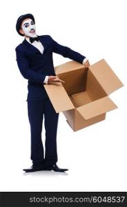 Man with cane in the box