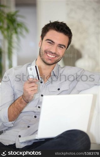 Man with credit card