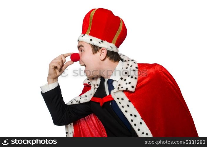 Man with crown isolated on white