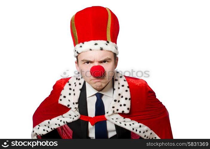 Man with crown isolated on white