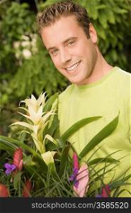 Man with Flowering Plant