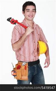 Man with hardhat and wrench