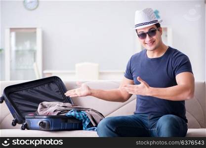 Man with hat preparing for summer vacation