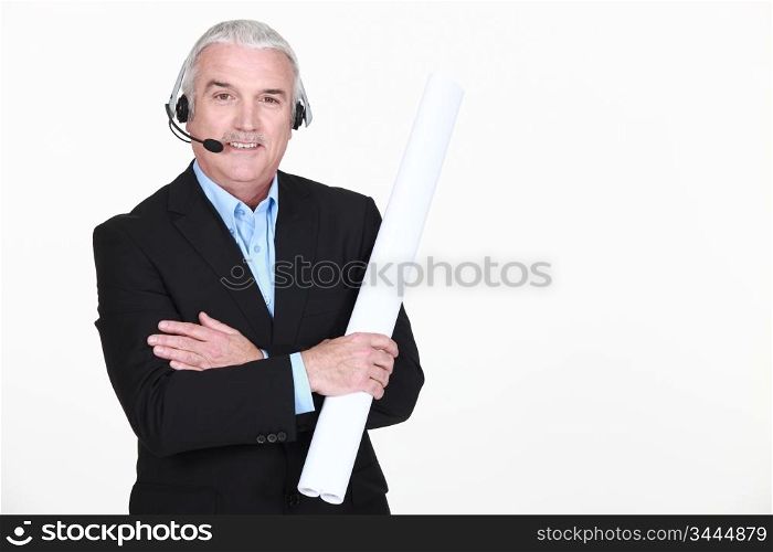 Man with headphones and microphone