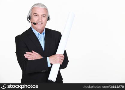 Man with headphones and microphone