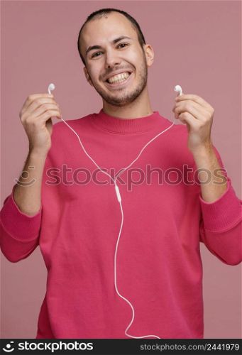 man with headphones laughing 5