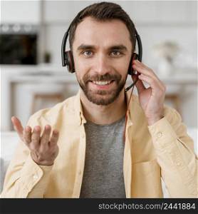 man with headset video call 3