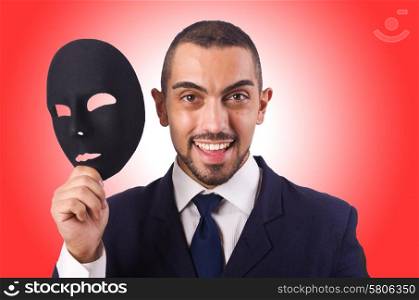 Man with mask isolated on white