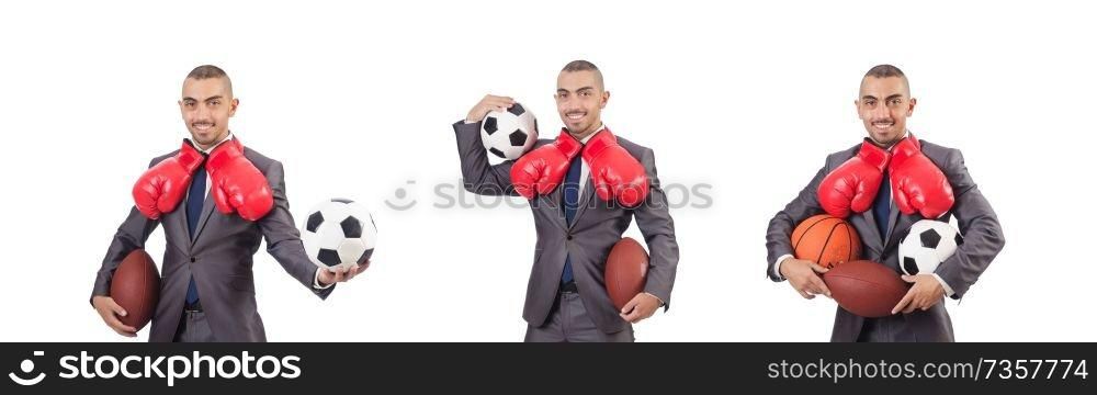 Man with sports gear isolated on the white