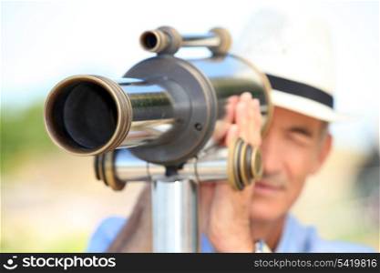 Man with telescope