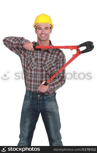 Man with tongs