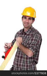 Man with wood plane