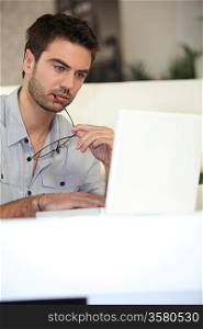 Man working at a laptop