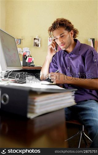 Man Working at Desk